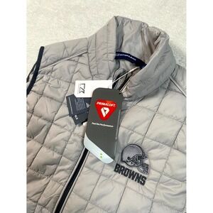 Cutter & Buck Rainier PrimaLoft Puffer Vest Womens Large Gray Cleveland Browns